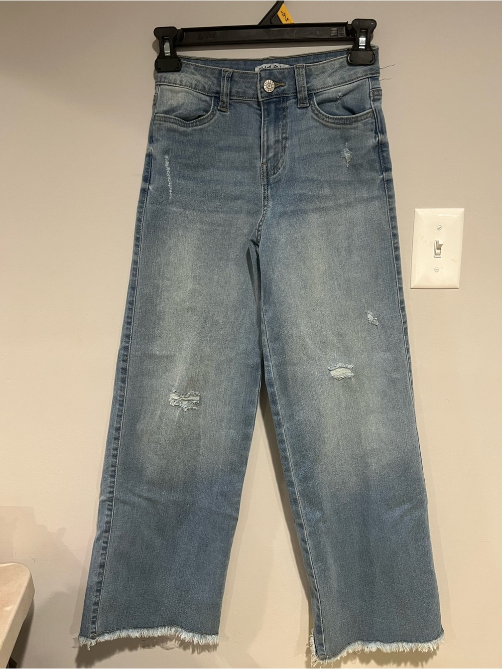 Classic High-Rise Wide-Leg girls Jeans in Light Blue, size: 12